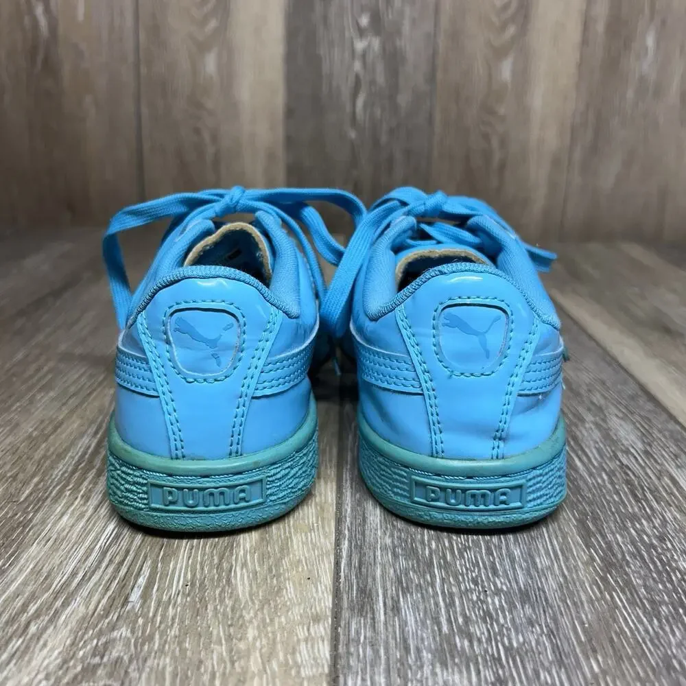 Puma Basket Classic Patent Blue Atoll 36224606 Kids Youth Size 6C Sneaker Shoes